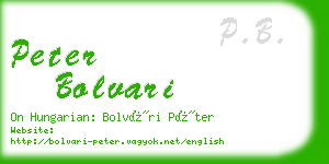 peter bolvari business card